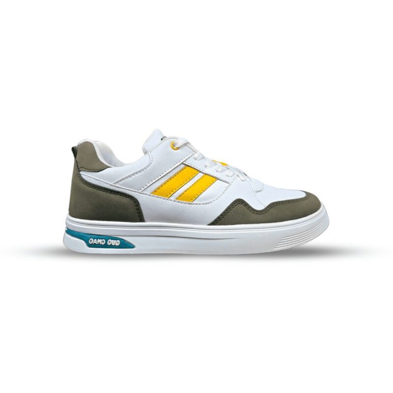 کفش اسپرت کتانی ونس سفید یشمی دوخط زرد Vans کد 290873 - Image 1