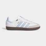 کفش اسپرت کتانی سامبا زنانه و مردانه سفید آبی samba adidas کد 275951